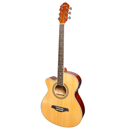 MARTINEZ MFC-41GL-NGL '41 SERIES' LEFT HANDED FOLK SIZE CUTAWAY ACOUSTIC GUITAR (SPRUCE/SAPELE)