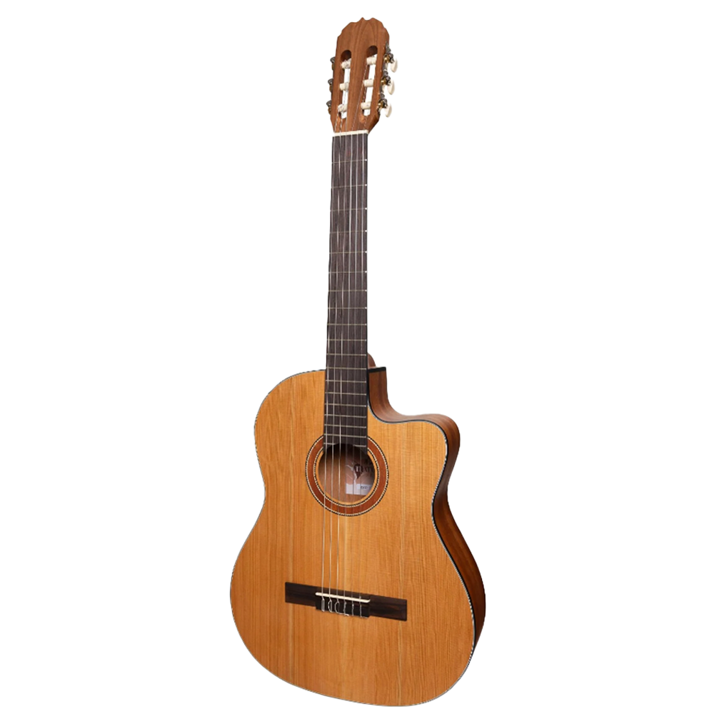 MARTINEZ MNCC-15S-COP 'NATURAL SERIES' SOLID CEDAR TOP ACOUSTIC-ELECTRIC CLASSICAL CUTAWAY GUITAR (OPEN PORE)