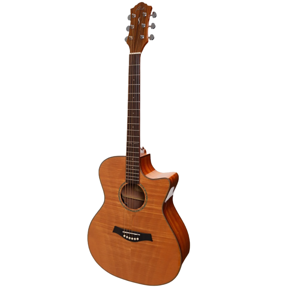 RANCH RG-F-4C FLAME MAPLE TOP GRAND AUDITORIUM ACOUSTIC ELECTRIC GUITAR CUT AWAY