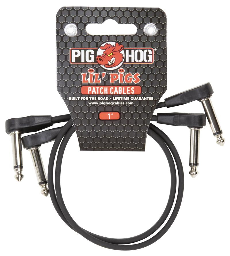 Pig Hog Lil Pigs Low Profile 1ft patch cables 2pk