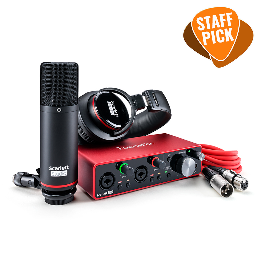 SCARLETT 2I2 (GEN 3) WITH A CONDENSER MIC AND HEADPHONES