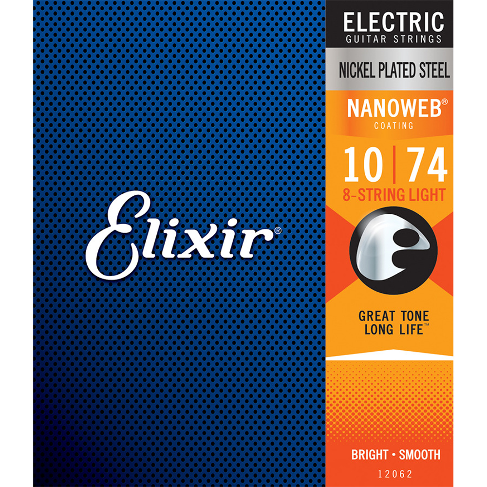 ELIXIR 12062 NANOWEB ELECTRIC 8 STRING LIGHT 10-74