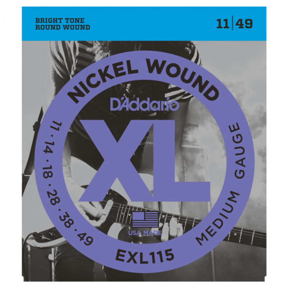 DADDARIO EXL115 11-49 NICKEL WOUND MEDIUM GAUGE JAZZ BLUES ELECTRIC GUITAR STRINGS