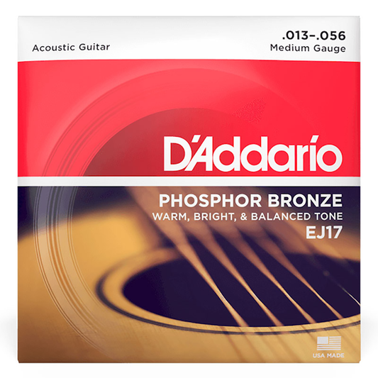 D'ADDARIO EJ17 13-56 PHOSPHOR BRONZE ACOUSTIC GUITAR STRINGS